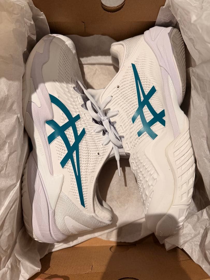 ASICS COURT FF 3 NOVAK ホワイト/ピッチグリーン 40