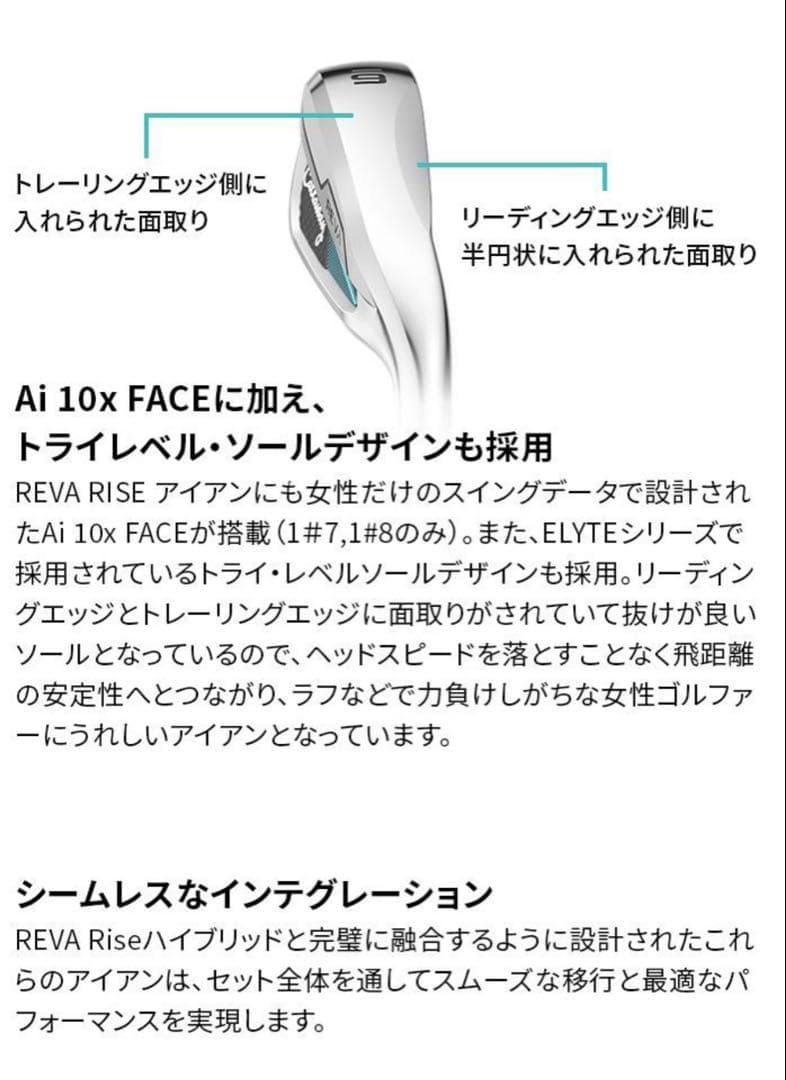 キャロウェイ　REVA RISE アイアン　4本セット