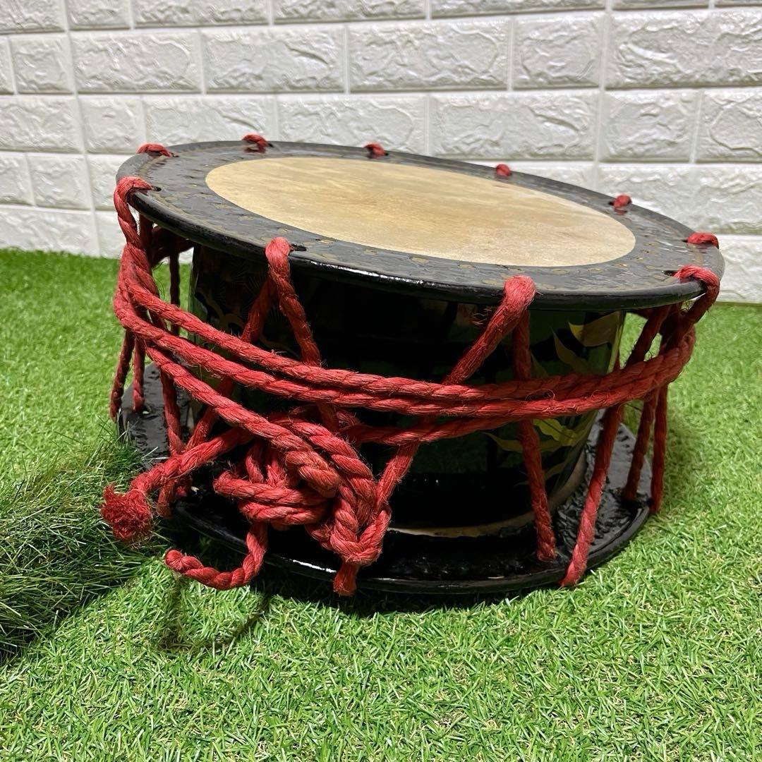 伝統芸能 締太鼓 和太鼓 バチ付き 打面３４cm 和楽器 打楽器 お祭り 練習