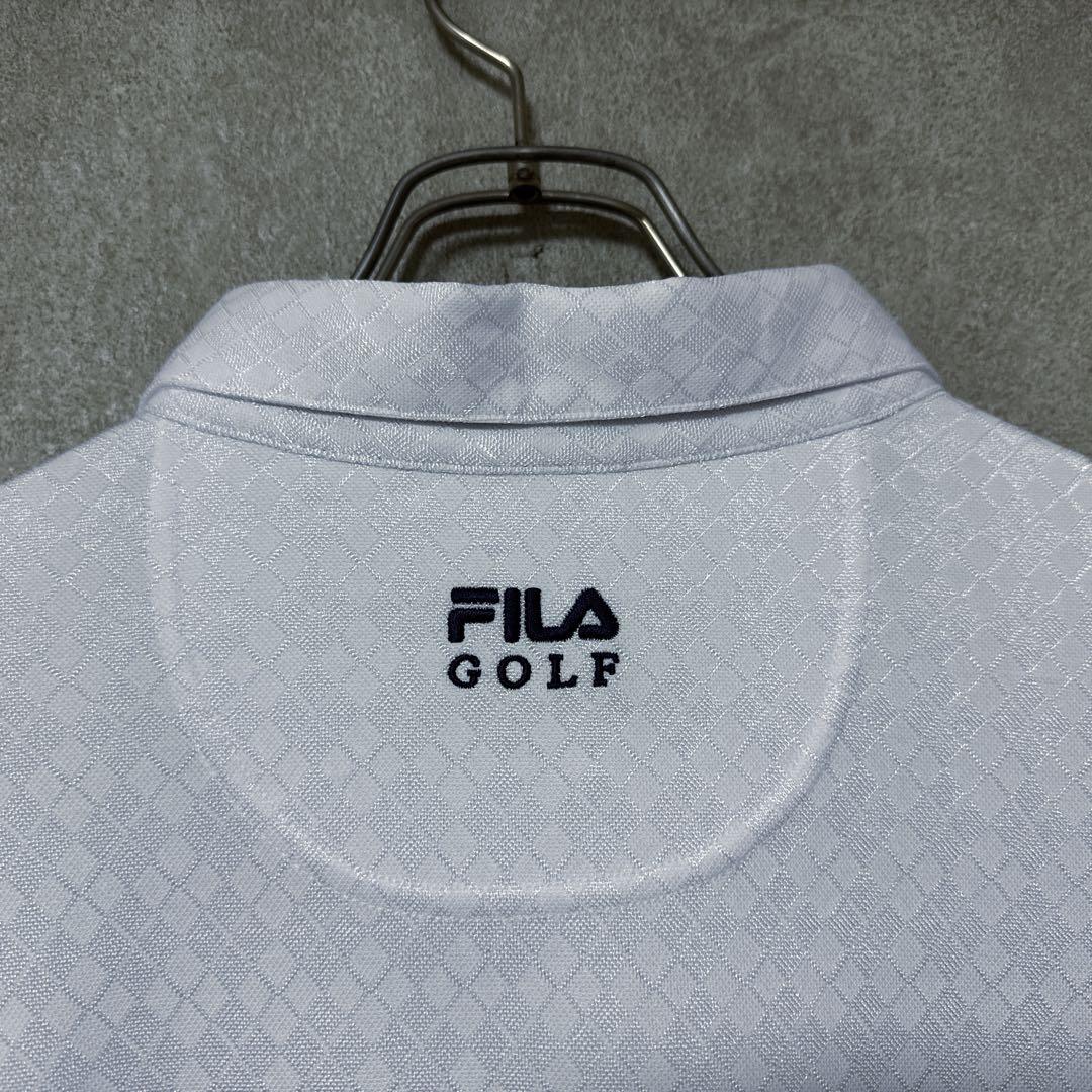 FILA GOLF フィラゴルフ 大きいサイズ 長袖 ポロシャツ 3L ホワイト