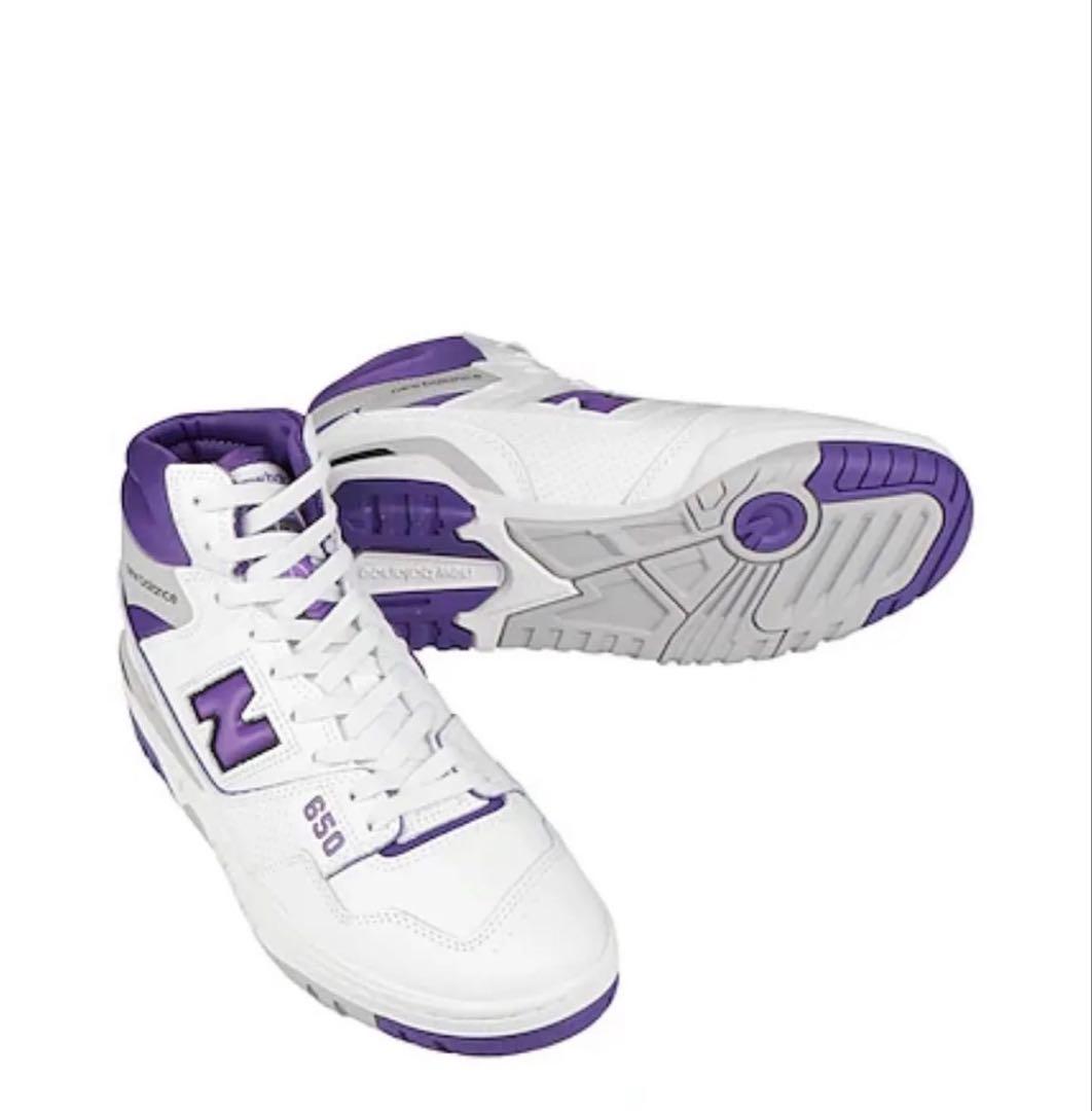 今月末まで値下げ！New Balance 650 ホワイト/パープル23.5cm