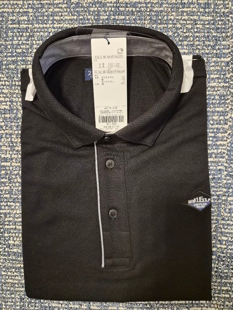 【値下】【45%OFF 】23区GOLF 長袖ブラックポロシャツ LL(未開封)