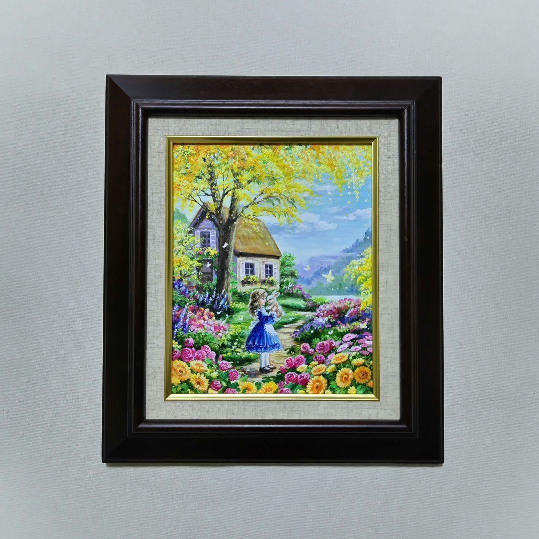 j*1様 【ミモザの咲く家】アクリル画 F3 風景画 絵画