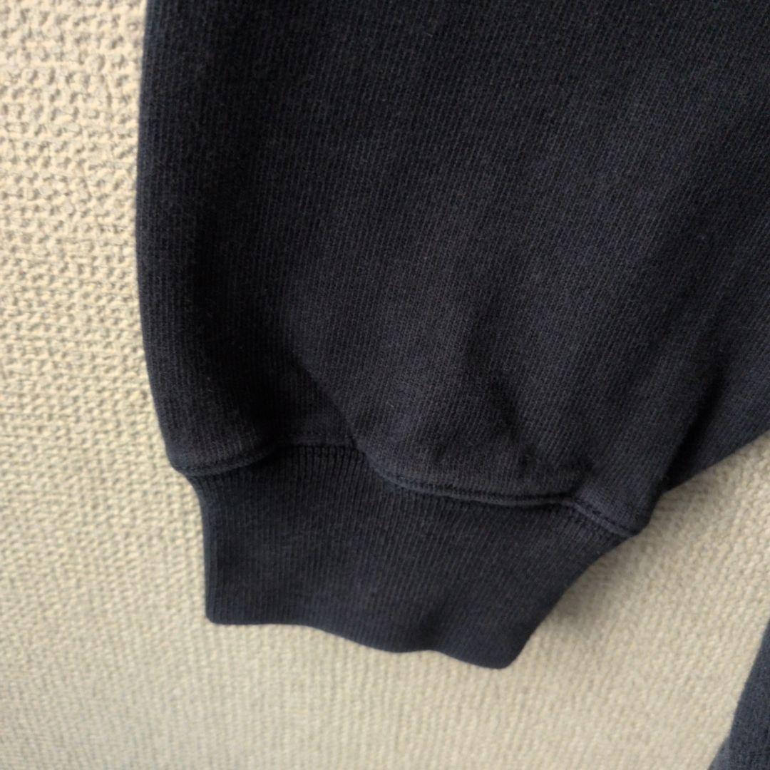 90s ポロバイラルフローレン 刺繍センターロゴ ラガーシャツ XL 紺×白