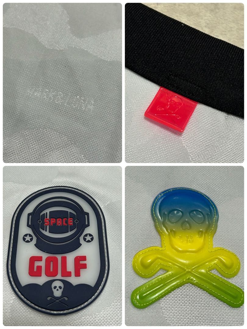 極美品 MARK&LONA ハーフジップ ポロシャツ スカルロゴ シャツ XL