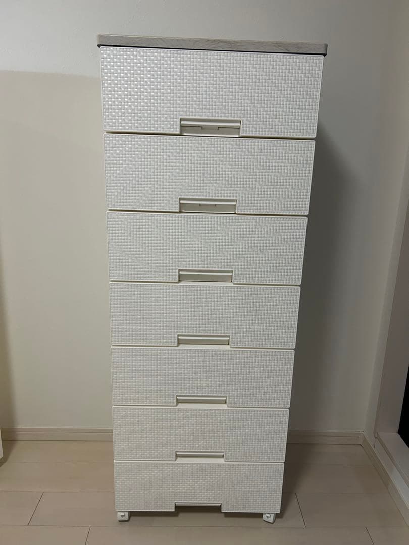 ニトリ　フィッツプラスNTメッシュ2 幅55cm 7段 ホワイトウォッシュ