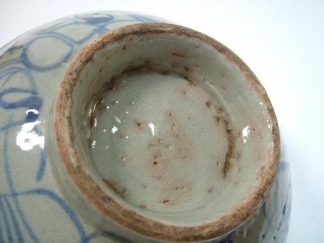茶碗■明朝染付碗 第参号 唐物 平茶碗 骨董品 古い平鉢 花唐草紋 古玩 唐物■