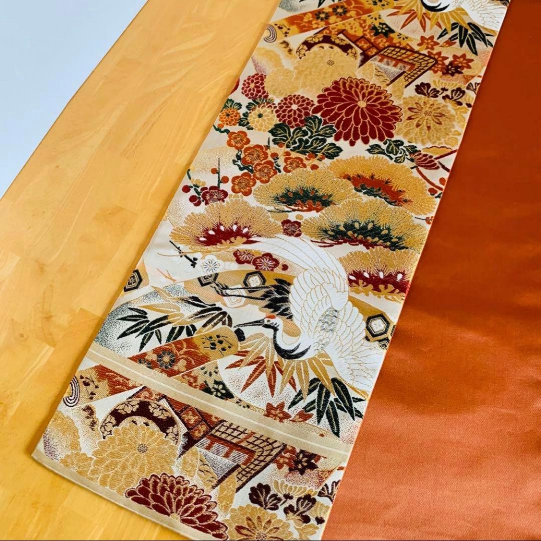 ✴️ ひな祭り　新品❣テーブルランナー　兼　タペストリー　正絹帯生地　ハンドメイド