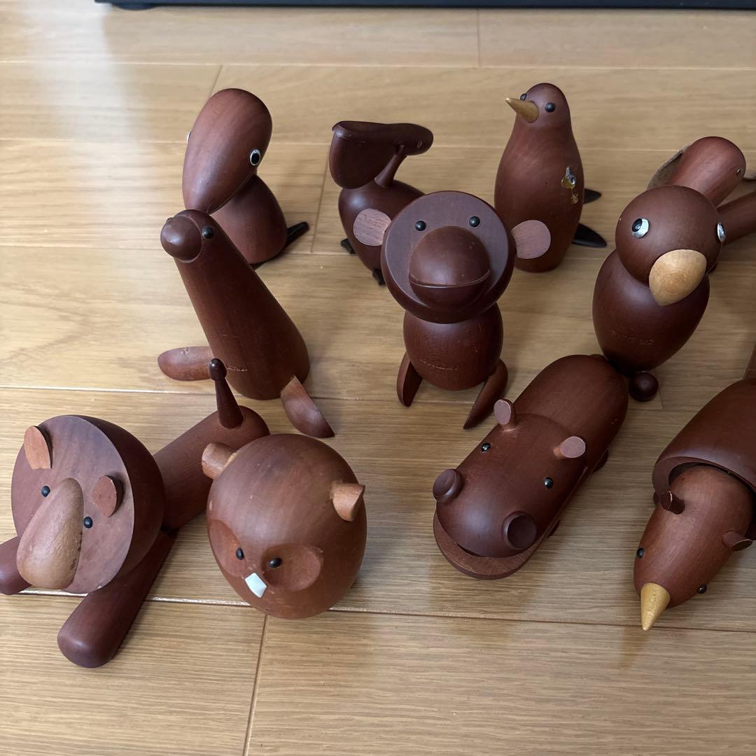 ヴィンテージ木製動物17体フィギュアセット