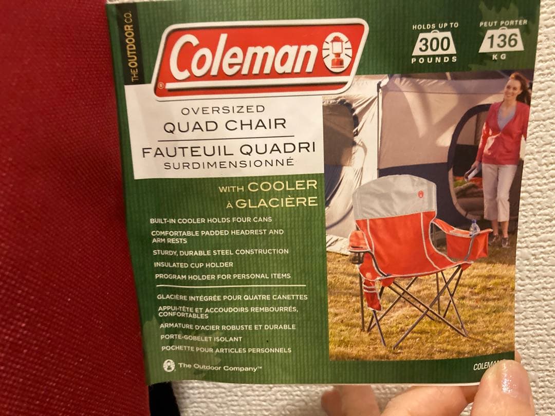 【新品未使用】稀少Colemanチェア クーラー付き★耐荷重130kg!②