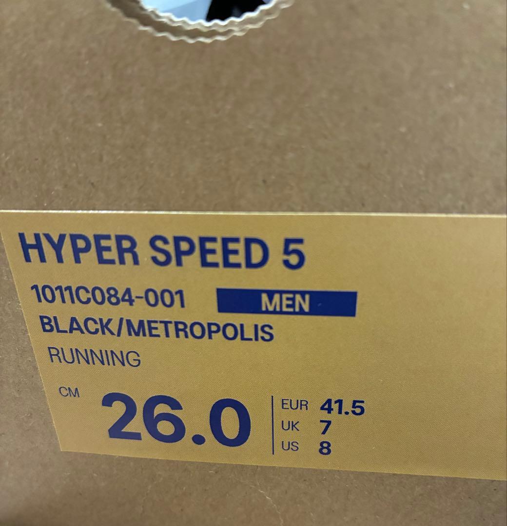 asics／HYPER SPEED 5ランニングシューズ／ブラック26cm