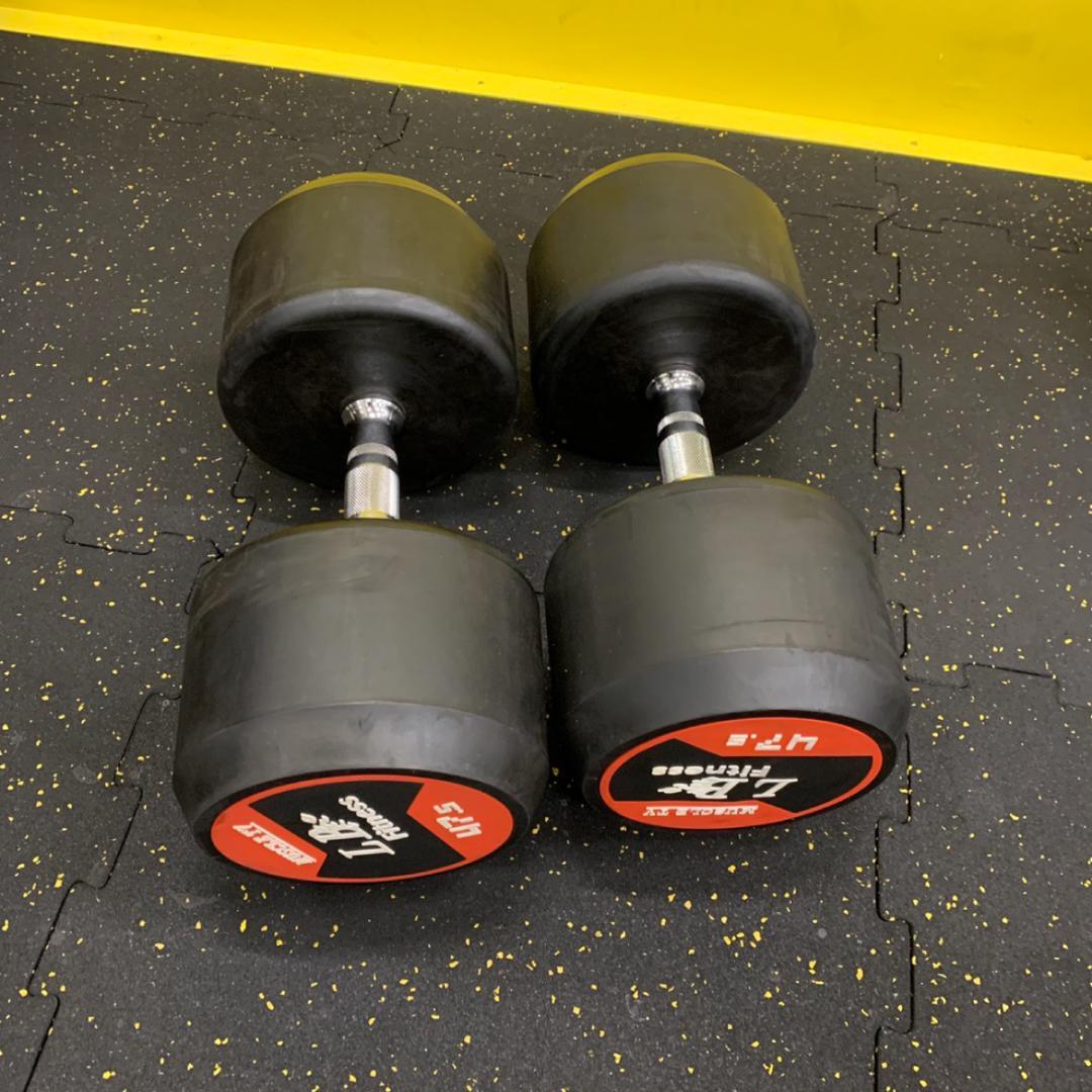 【30％OFF】ラバーダンベル 丸型 42.5kg×2個セット（合計85kg）