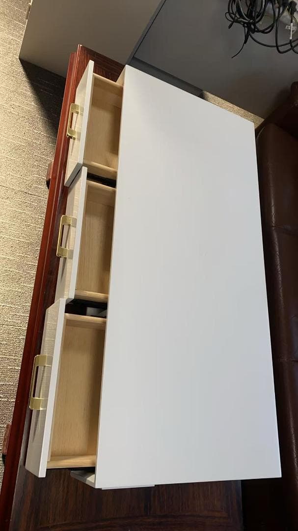 【3点セット】電源付きホワイト化粧台三色変化ミラー訳あり品206-100-04