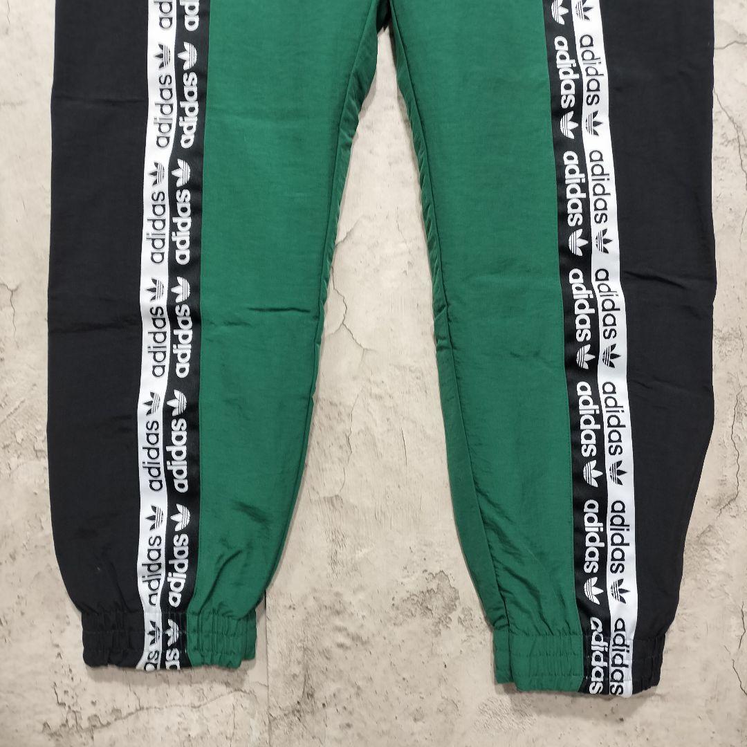 ★人気　アディダス　ジャージ　シャカシャカ　トラックパンツ　グリーン×ブラック