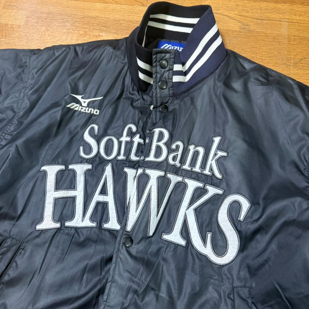 ミズノ製福岡ソフトバンクホークスHAWKS/中綿グランドコートジャケット/コーチ