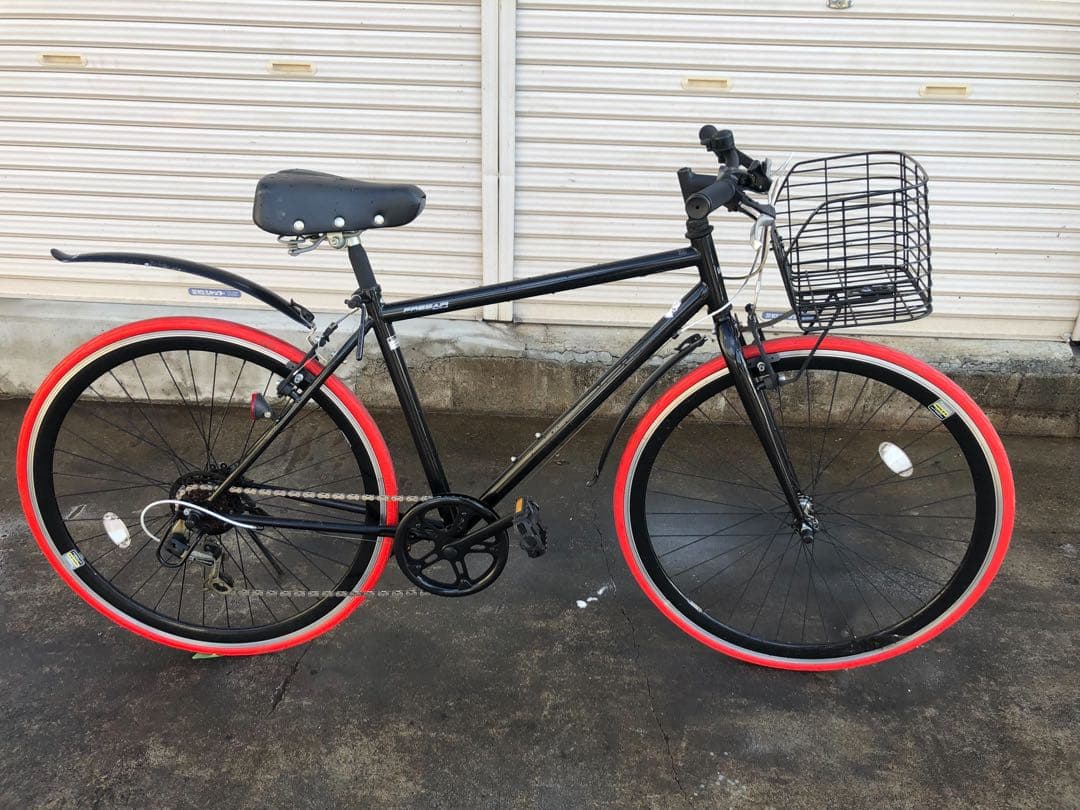 FREE AIR自転車クロスバイクシマノ式外装6段変速ブラックボディー