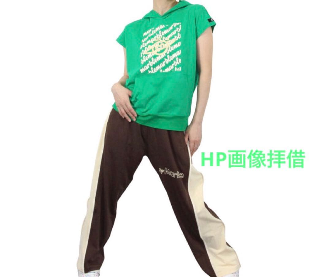 ★人気マーブル★ファスナー付 ロングパンツ★unisexM ダンス全般