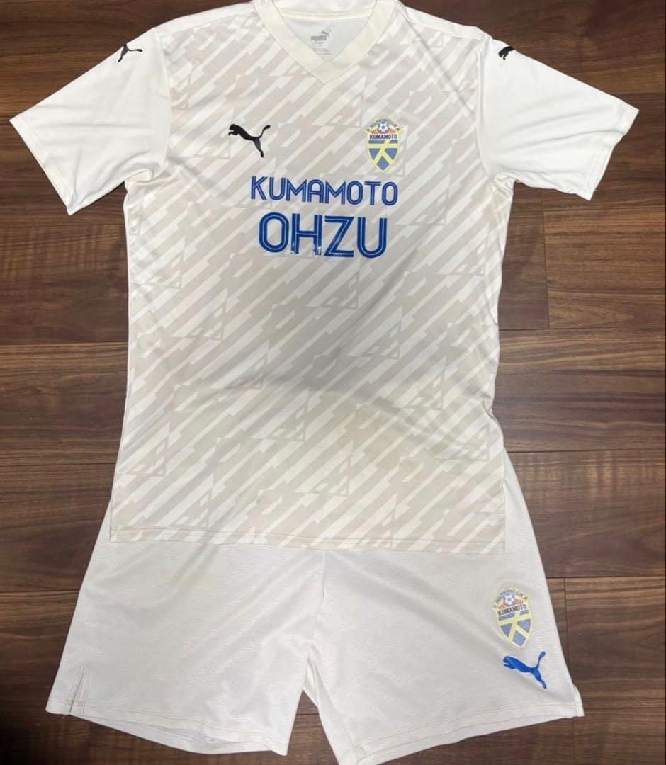 PUMA KUMAMOTO OHZU サッカーシャツ 青 白