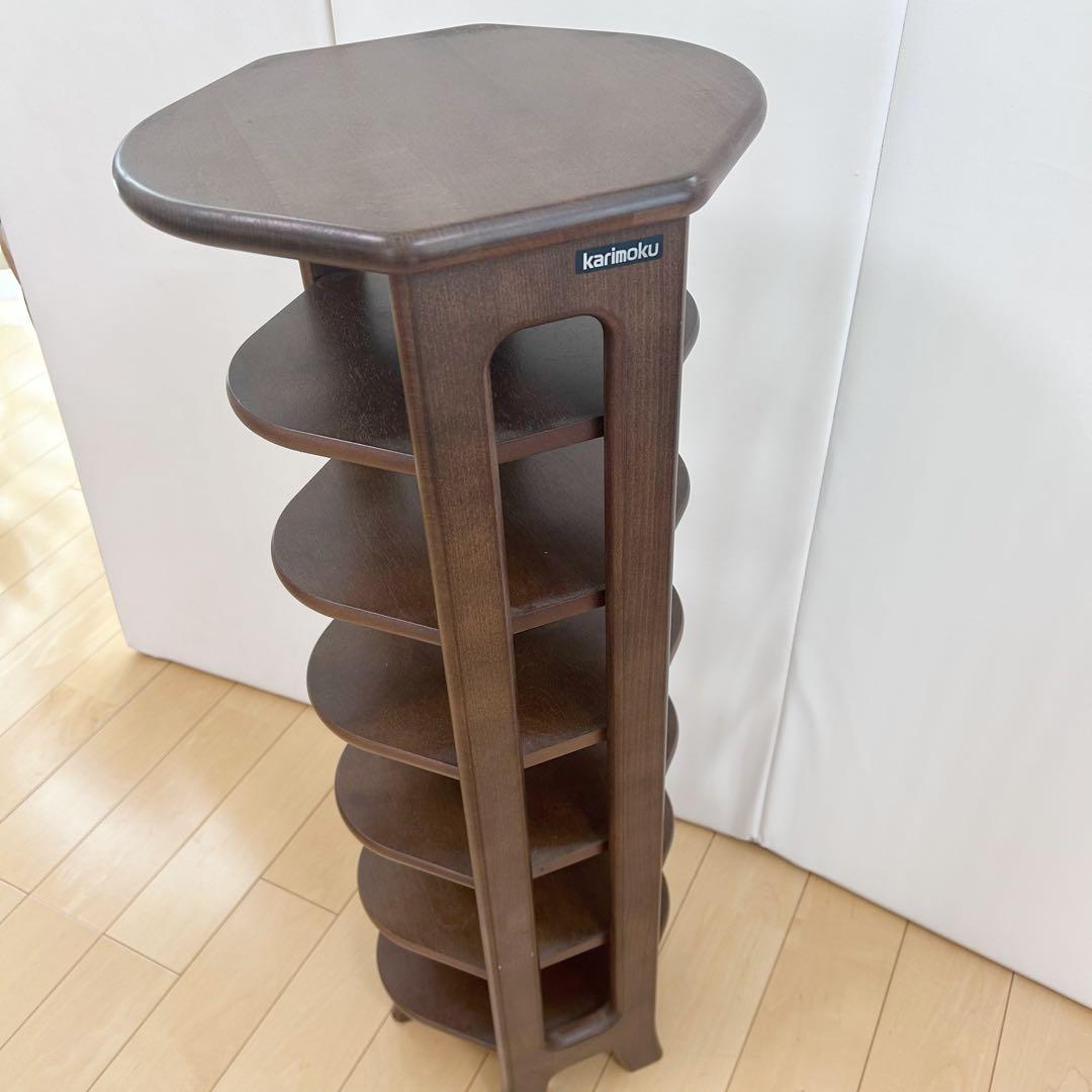 カリモク　karimoku スリッパラック　木製　6段　美品　スリット　天然木