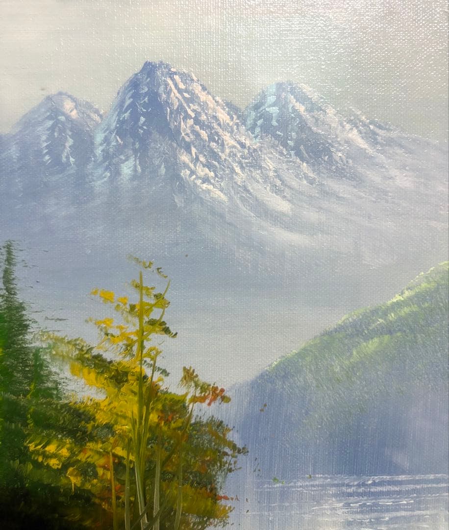 風景画 油彩画 金色フレーム付き