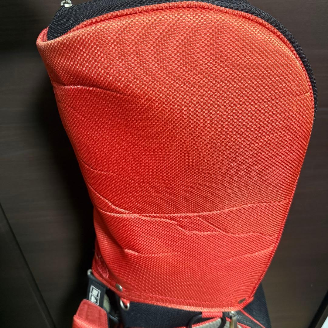 adidas キャディバッグ ゴルフバッグ スリーストライプ レッド