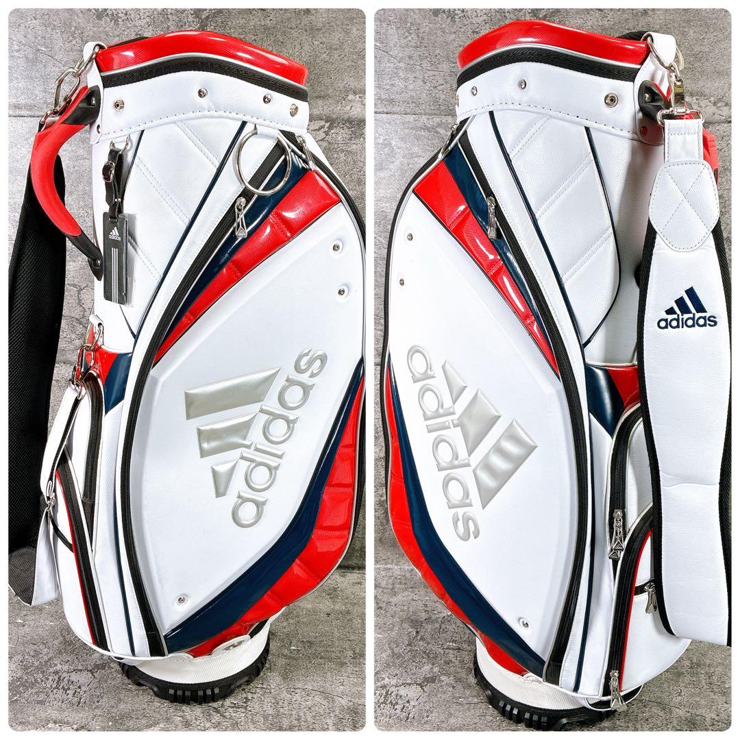 adidas ゴルフバッグ・キャディバッグ ホワイト/レッド/ネイビー 9型