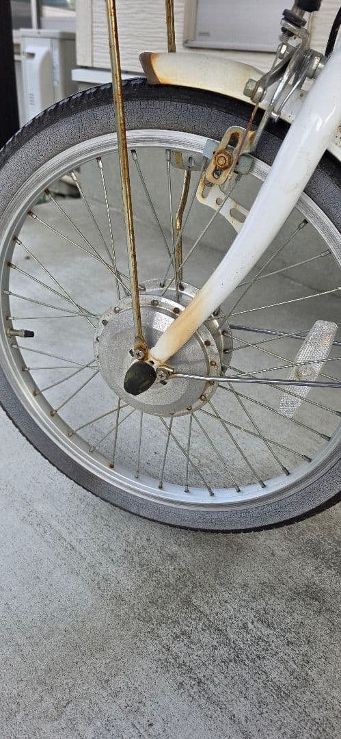 【引取希望:静岡県磐田】電動アシスト折り畳み式自転車 ホワイト 20インチ