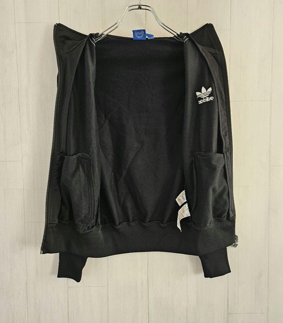 アディダス☆トラックジャケット FB バックプリント 黒 S レディース 075
