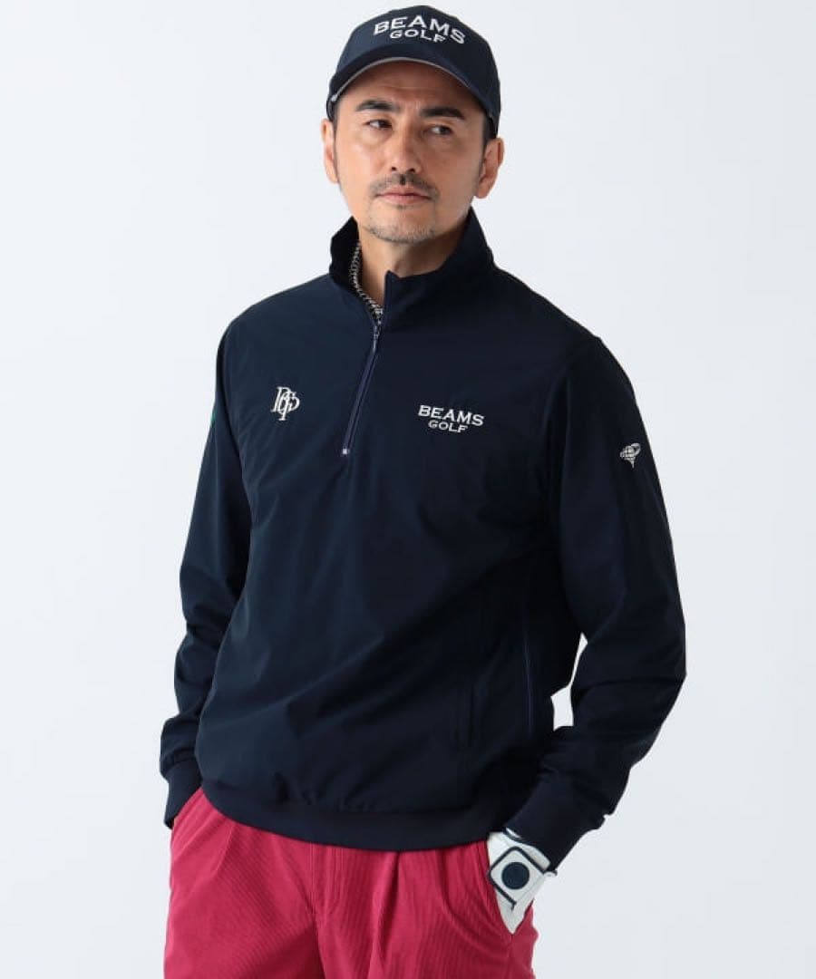 BEAMS GOLF スフィダンテ 撥水 ハーフジップ パッカブルピステ