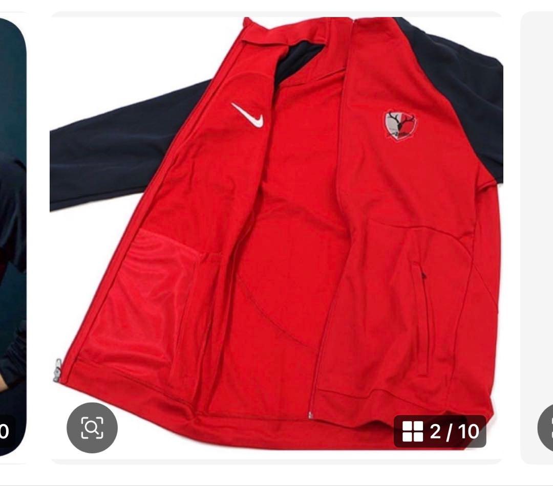 鹿島アントラーズ　Nike サッカー ジャケット レッド/ブラック　M