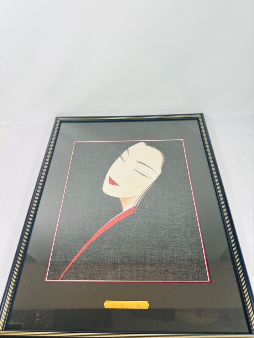 【希少品】鶴田一郎　ヒロイン　絵画　日本女性　額入り　年代物　保管品　骨董