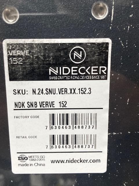 スノーボード 60%off 2024 NIDECKER VERVE JAPAN LTD 152