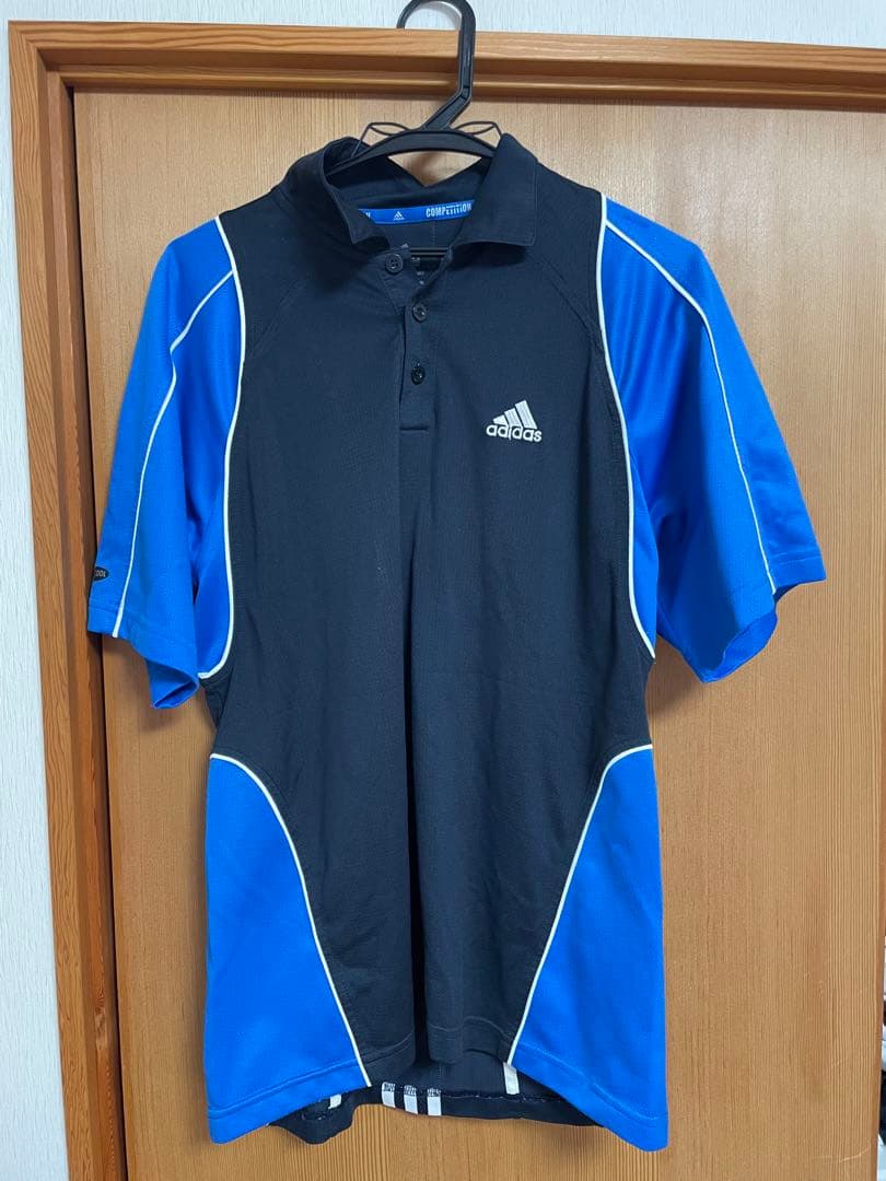 【希少美品】adidas テニスウェア 黒/青　L