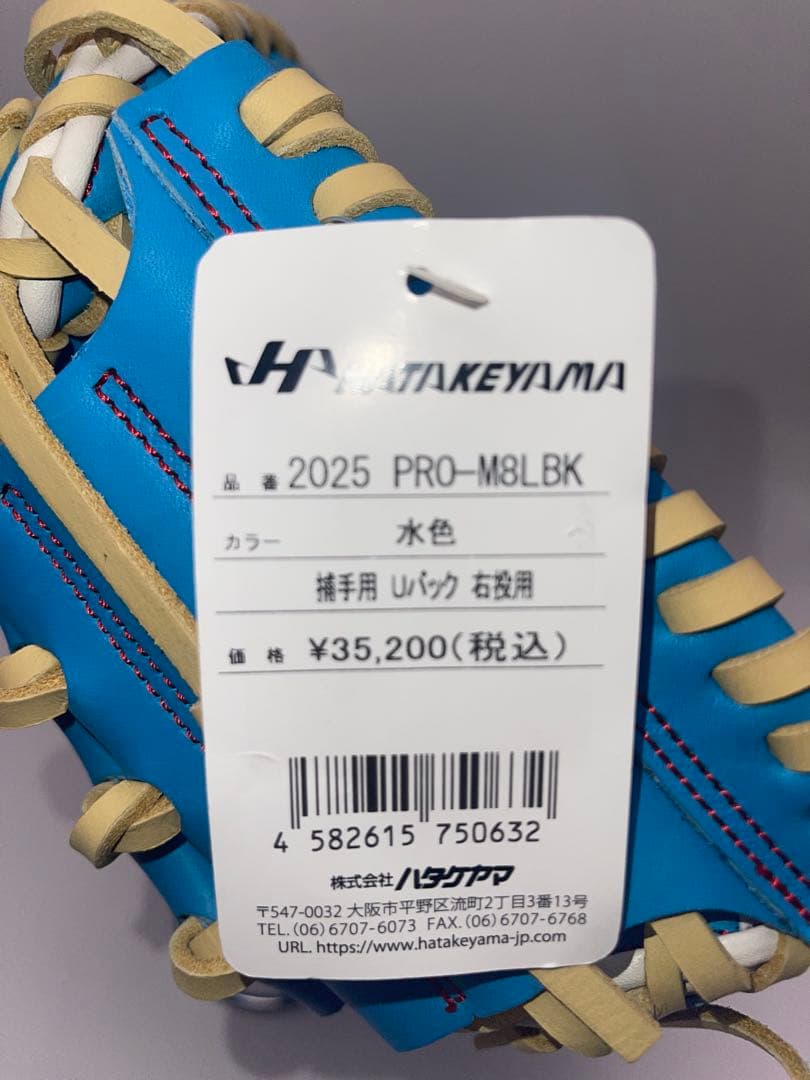 ハタケヤマ 軟式用キャッチャーミット PRO-M8LBK Uバック　サックス