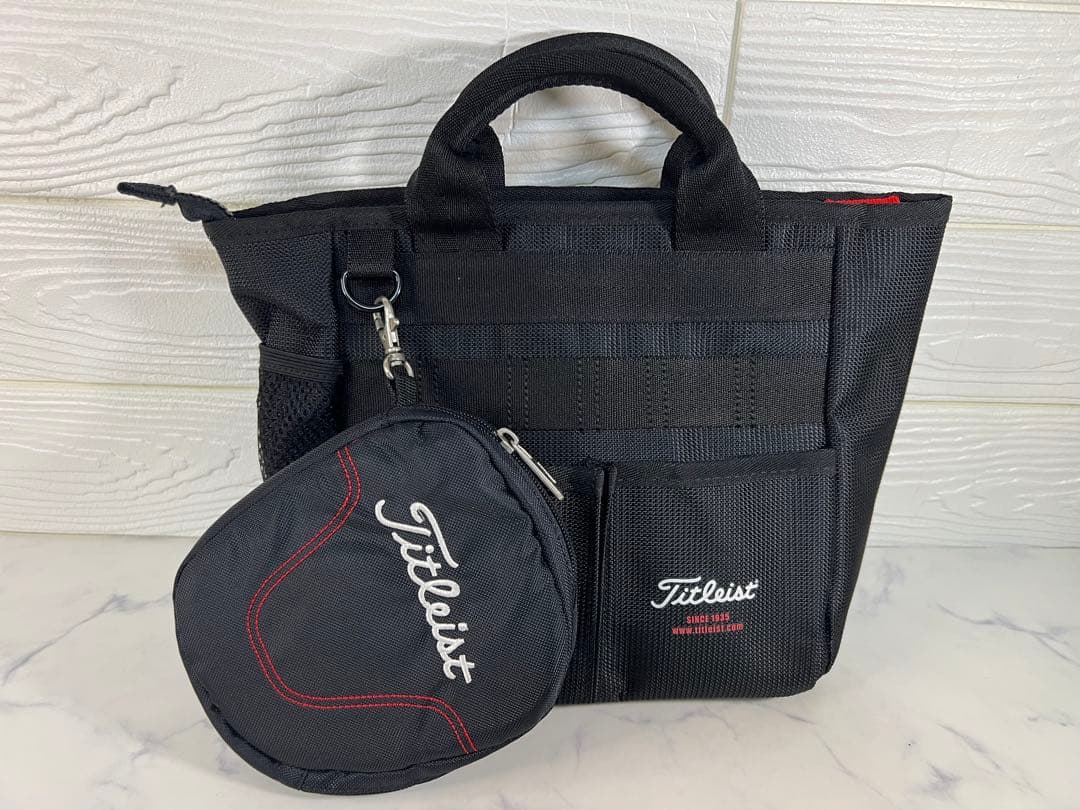【美品】Titleistタイトリスト ラウンドバッグ ポーチ付