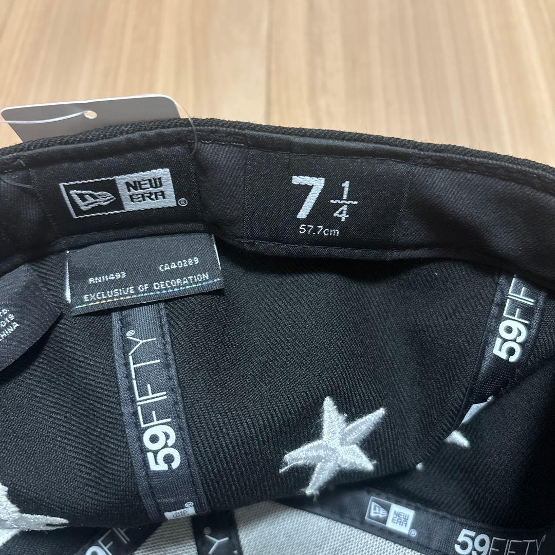 NEW ERA ブラック 星型刺繍 7 1/4 57.7cm 59ＦＦＴＹ