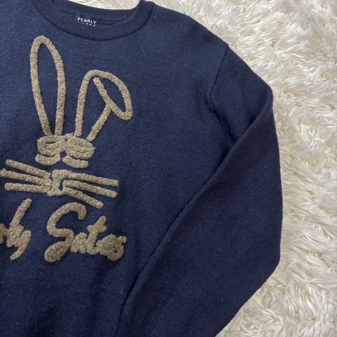 Pearly Gates ウサギ刺繍セーター ネイビー　サイズ1 ゴルフウェア