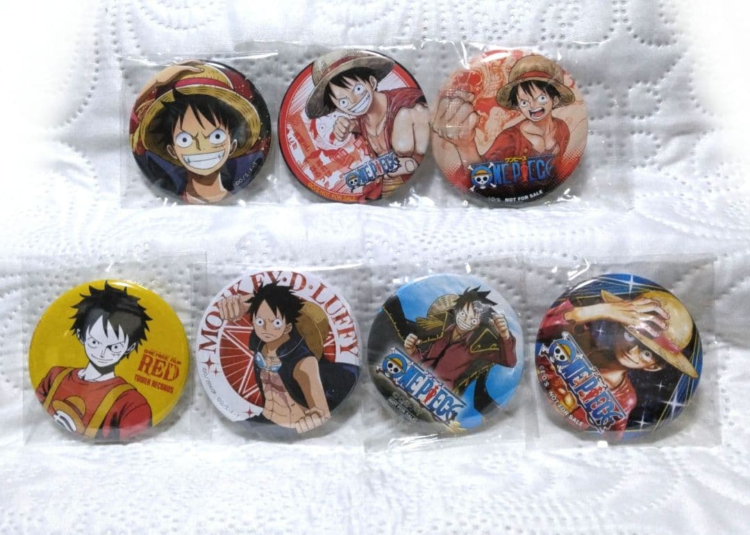 ワンピース 缶バッジ まとめ売り ルフィ 7点セット
