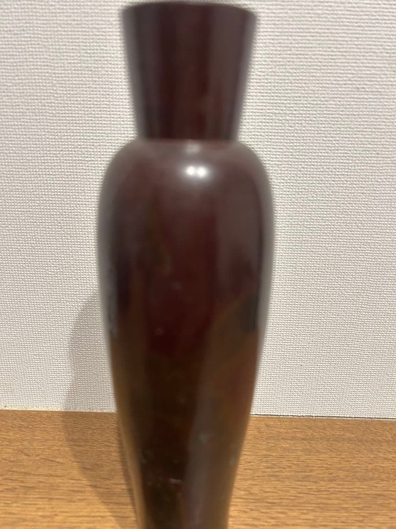人間国宝　須貝庄三　花瓶　朱銅　伝統工芸品　一輪挿し