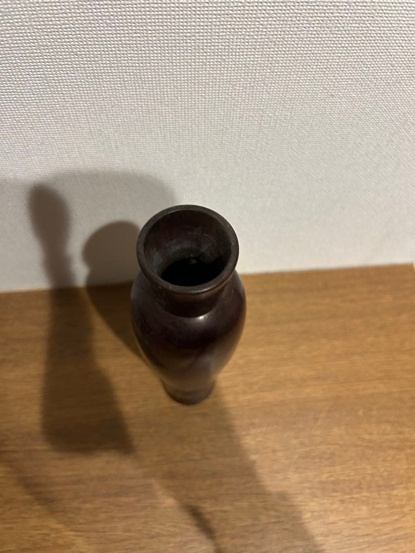 人間国宝　須貝庄三　花瓶　朱銅　伝統工芸品　一輪挿し