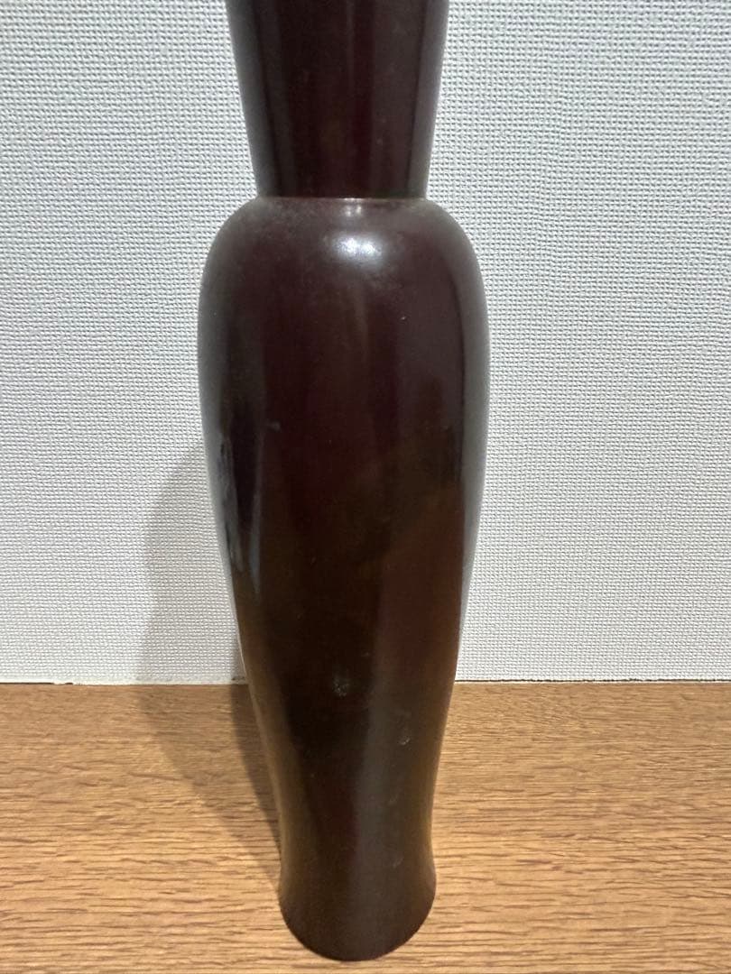 人間国宝　須貝庄三　花瓶　朱銅　伝統工芸品　一輪挿し
