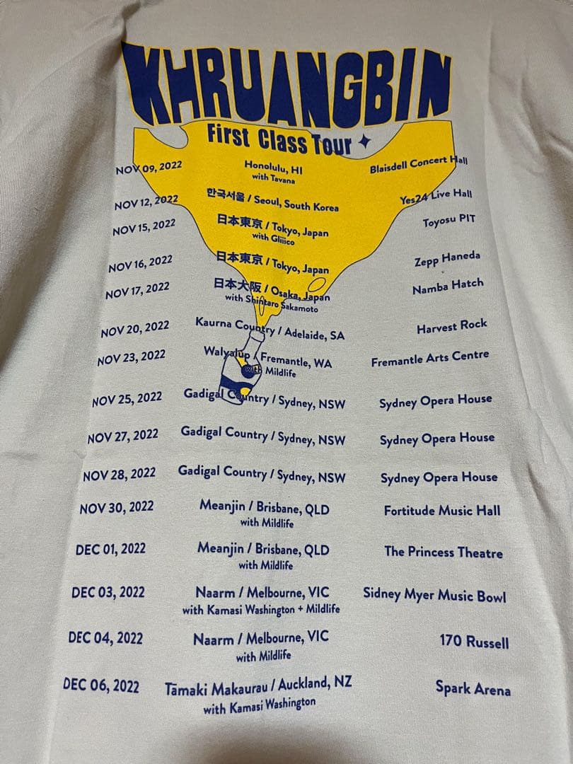 【未使用】KHRUANGBIN First Class Tour Tシャツ　L
