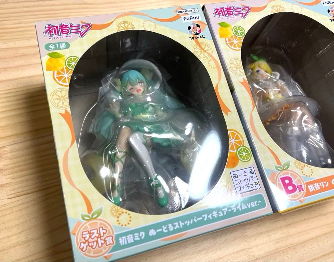 新品　2個　初音ミク　ラストゲット賞　B賞　鏡音リン　フィギュア　フリューくじ