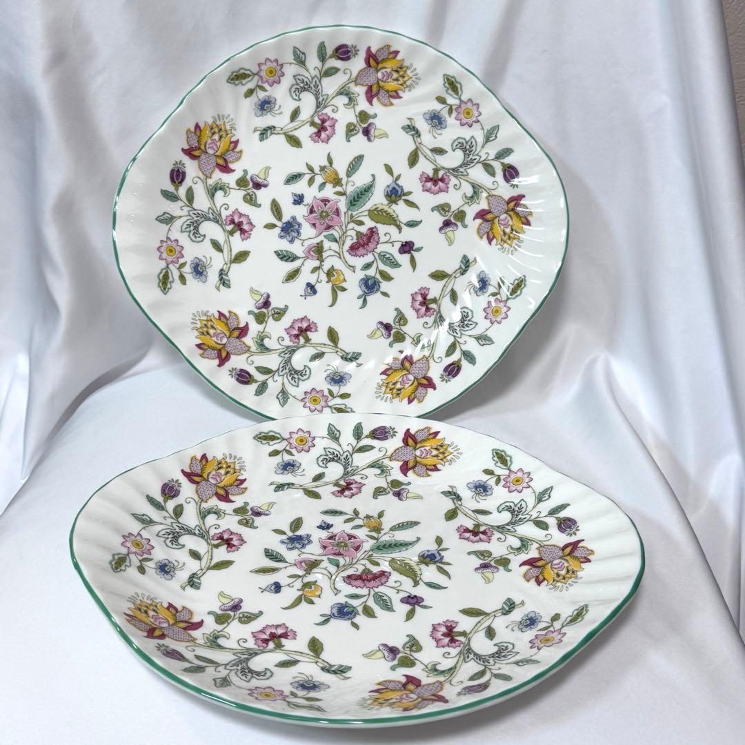 Minton ミントン ハドンホール グリーン B&Bプレート 27㎝ 2set