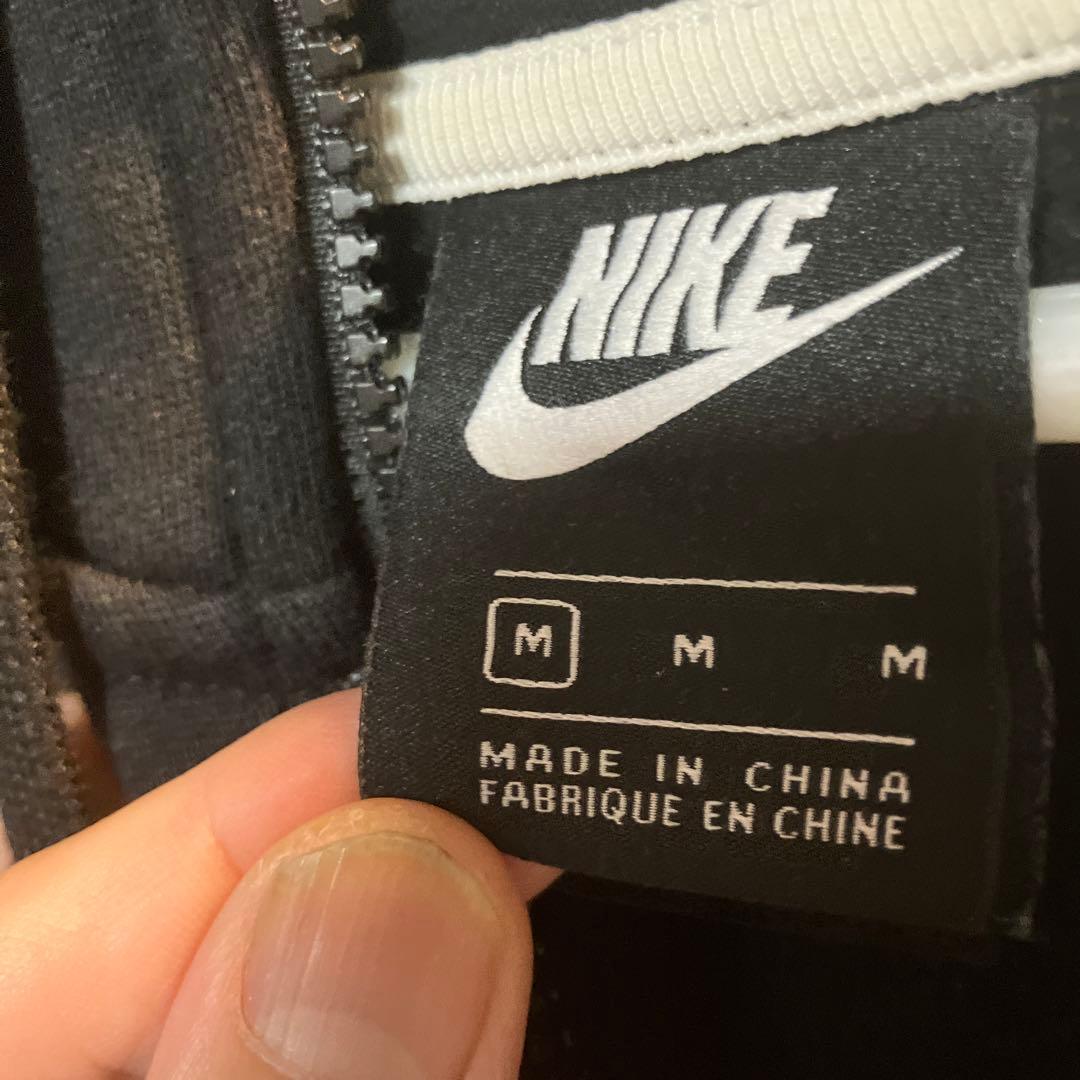 Nike ジャージ上下セット 黒 白いストライプ フード付き