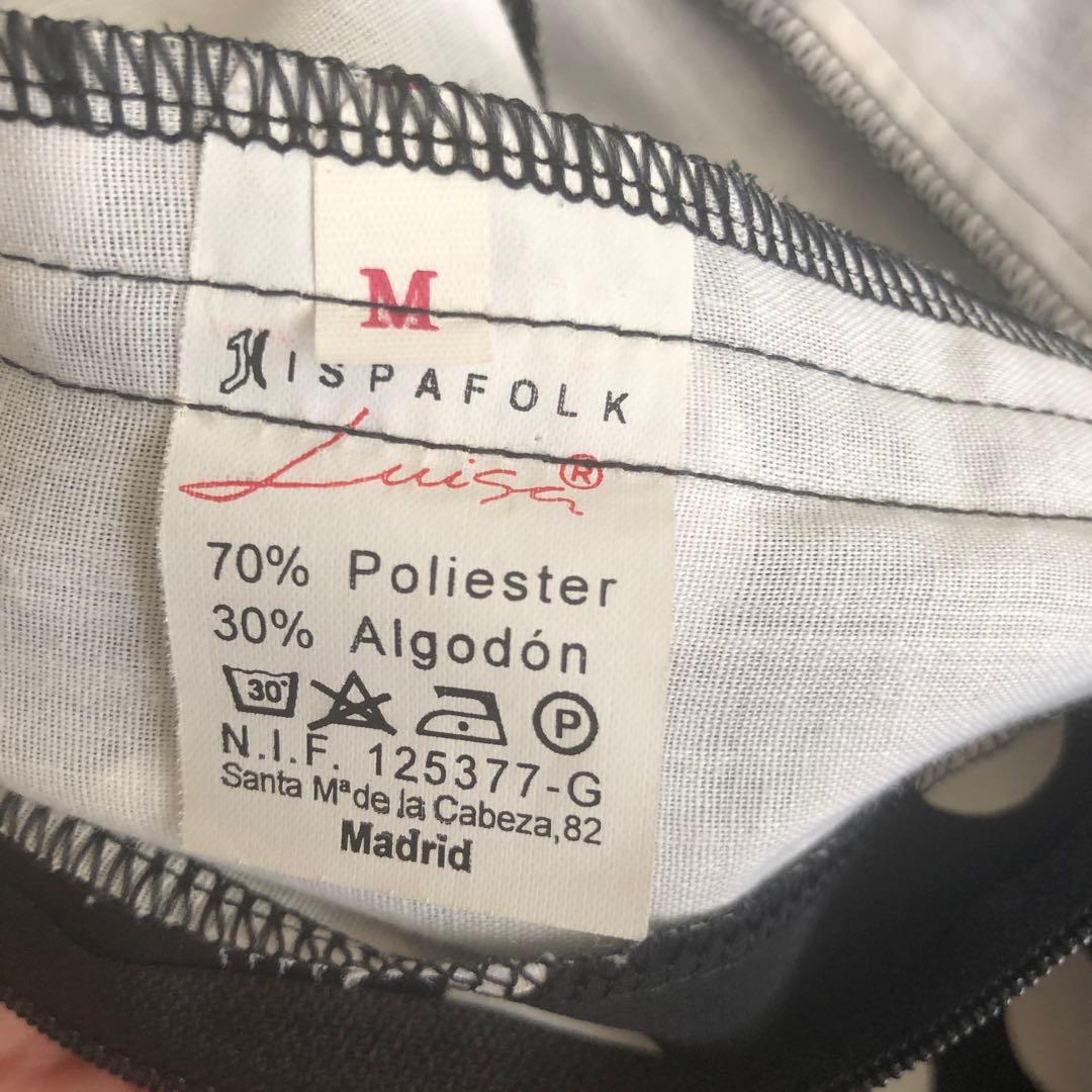 フラメンコドレス　イタリア製　モノトーンドット柄　Mサイズ