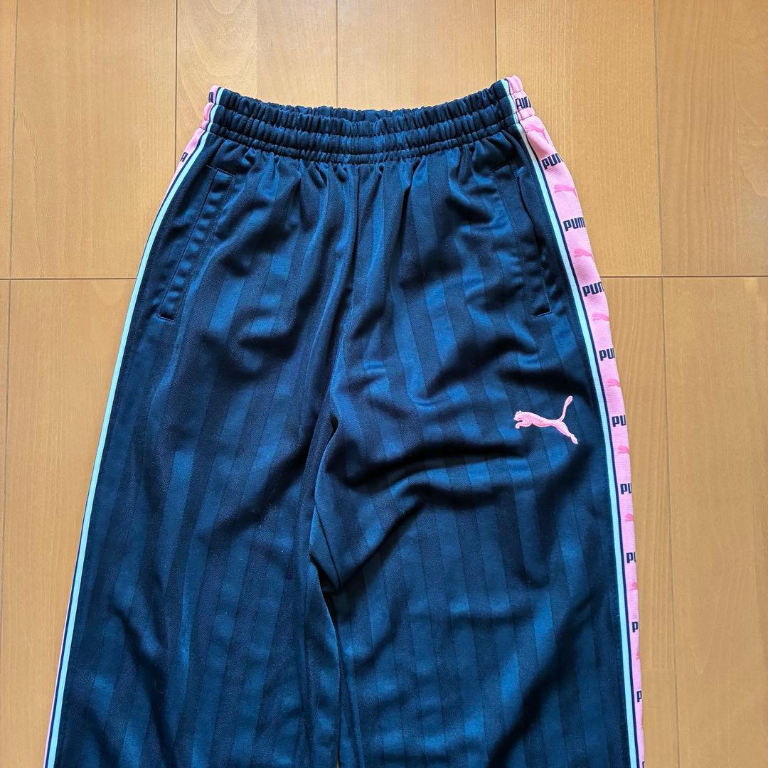 PUMA プーマ 希少 ピンク ロゴ ジャージ セットアップ S M ライン