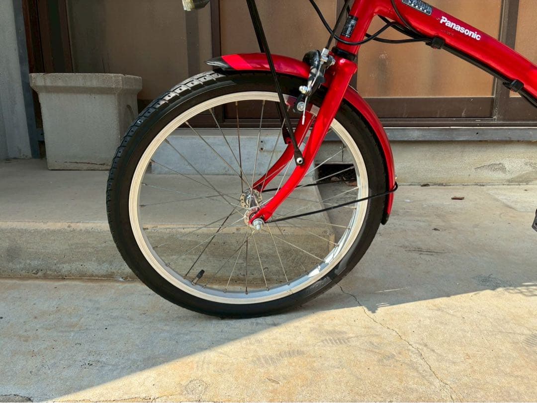 電動自転車　№6976 パナソニック シュガードロップ 20インチ 赤