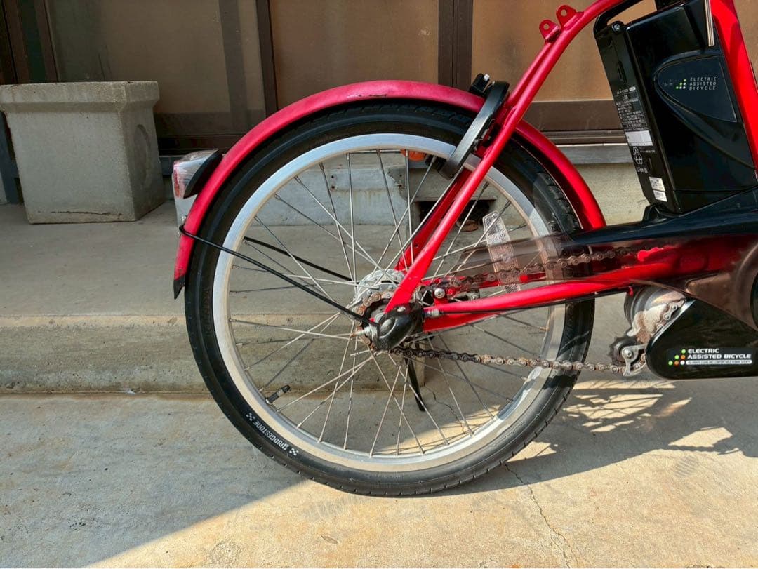 電動自転車　№6976 パナソニック シュガードロップ 20インチ 赤