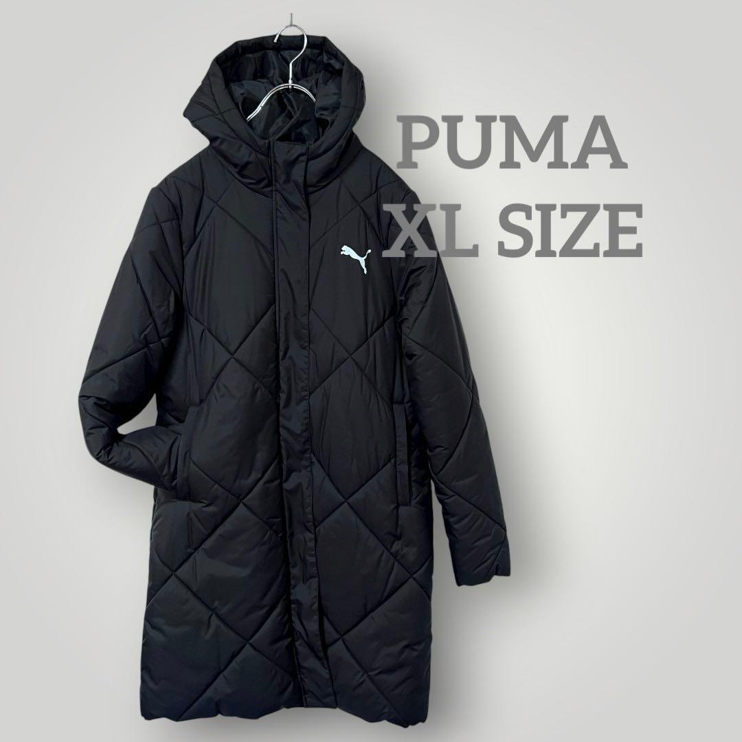 美品☆ PUMA プーマ　ベンチコート　BLACK 黒　XLサイズ　ロング